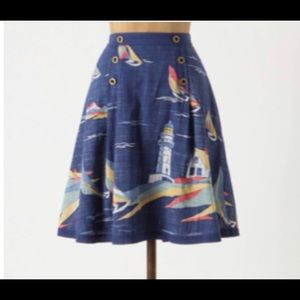 Anthropologie Odille sailboat skirt